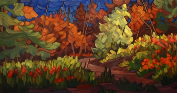 Garden Tour  oil on canvas  12x24   SOLD
