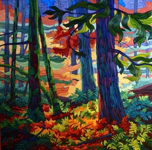 Forest Symphony  48x48  oil on canvas  West End Gallery Edmonton