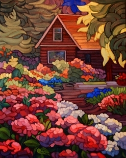 Cottage in the Woods  20x16  oil on canvas  West End Gallery Edmonton