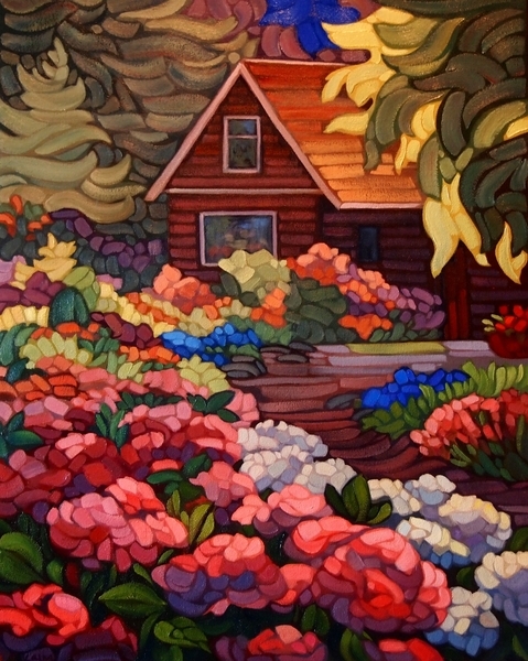 Cottage in the Woods  20x16  oil on canvas  West End Gallery Edmonton