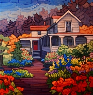 Grandma's House  16x16  oil on canvas  West End Gallery Edmonton
