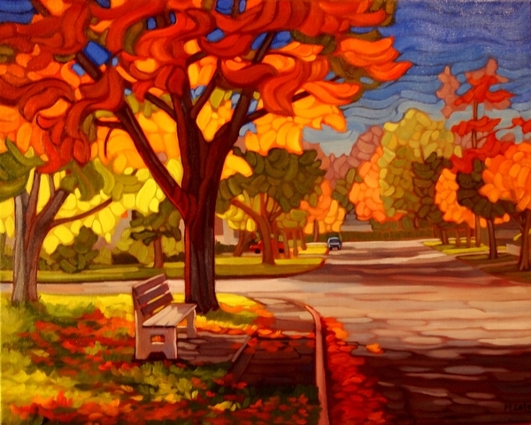 Let The Bus Be Late   oil on canvas  16x20   available West End Gallery Victoria
