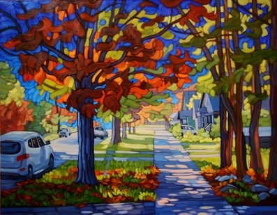Wildwood Street Wander  o/c  16x20   SOLD